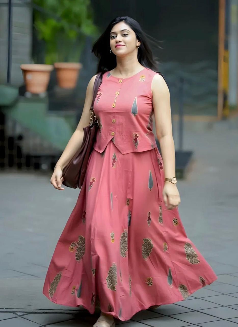 Premium printed Cotton skirt and Top set