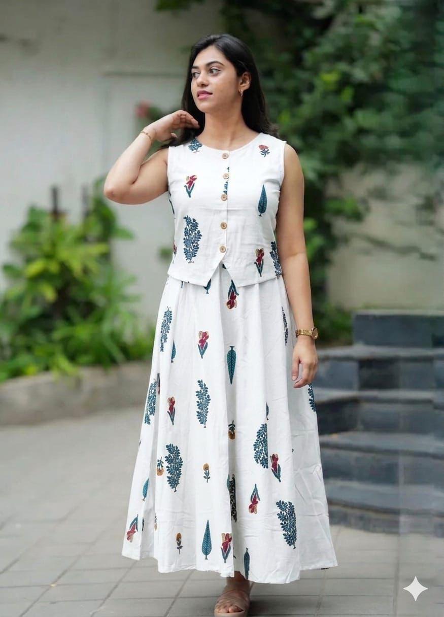 Premium printed Cotton skirt and Top set