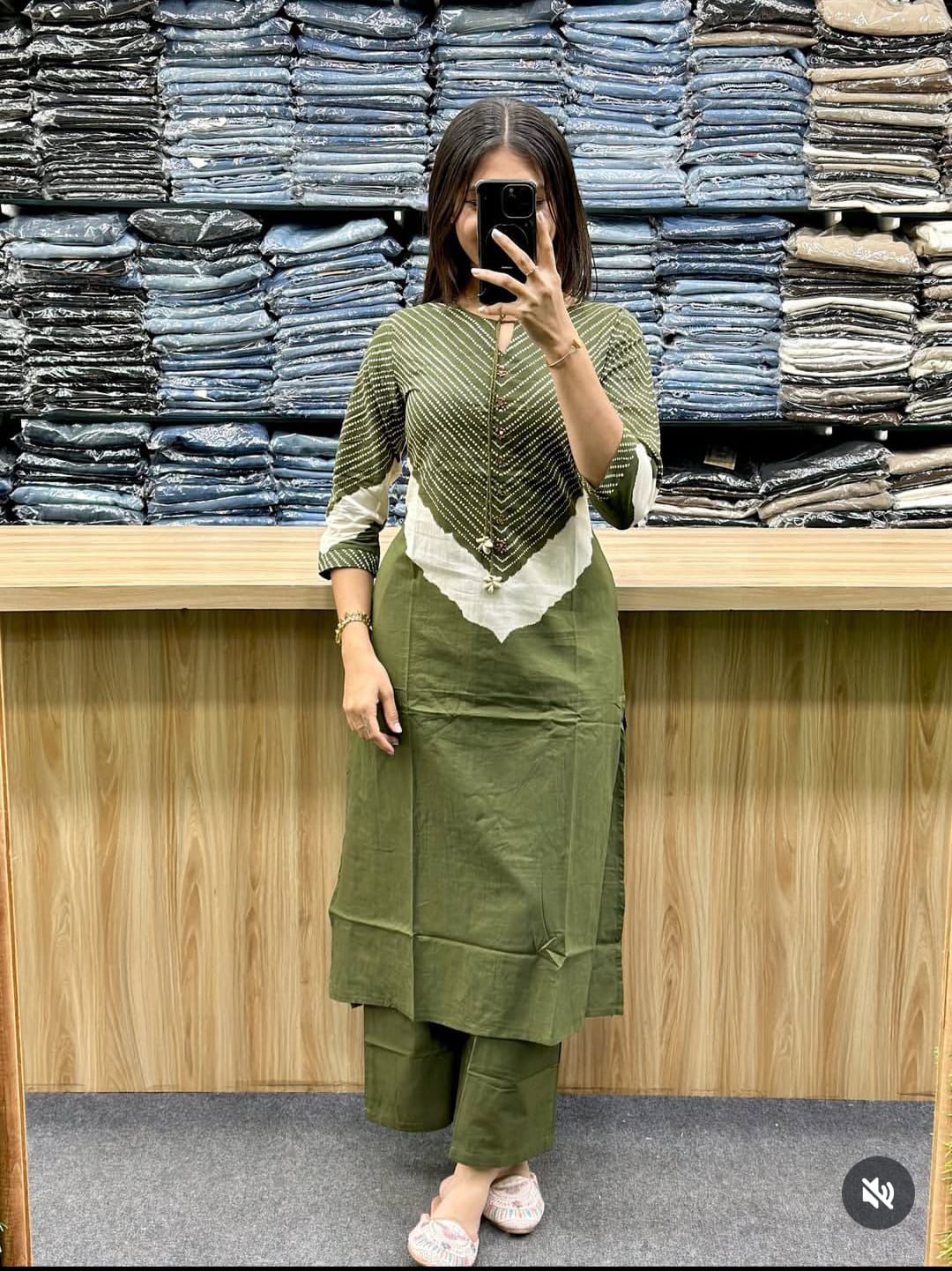 Discharge Printed suit set cotton Dupatta pant set for all day comfort 💖*