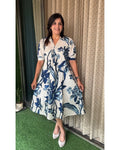 New Beautiful printed cotton Flex middi Gown dress