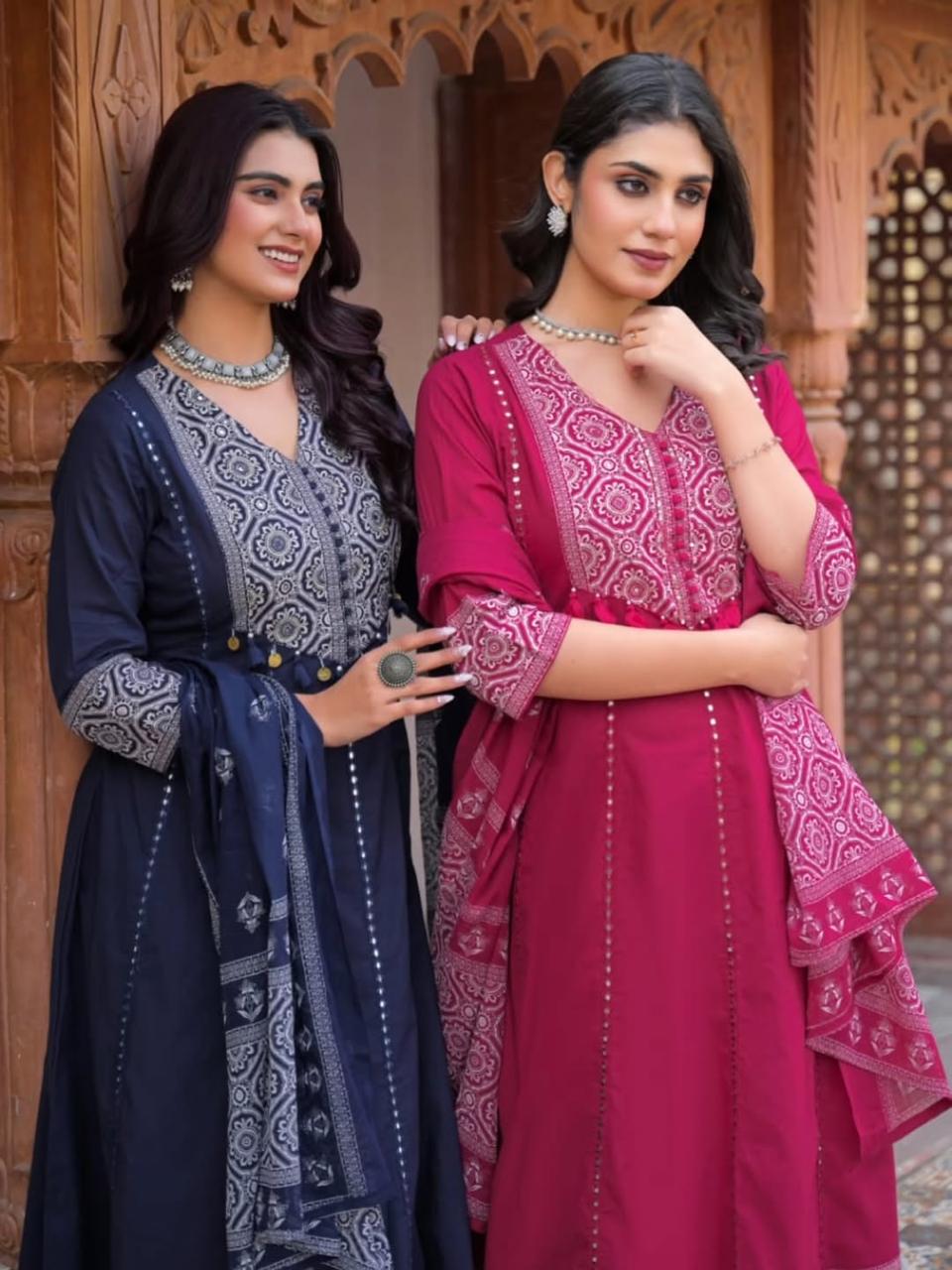 Step into elegance with our most comfortable & beautiful Cotton Kurti with Pant and mal mal dupatta Set