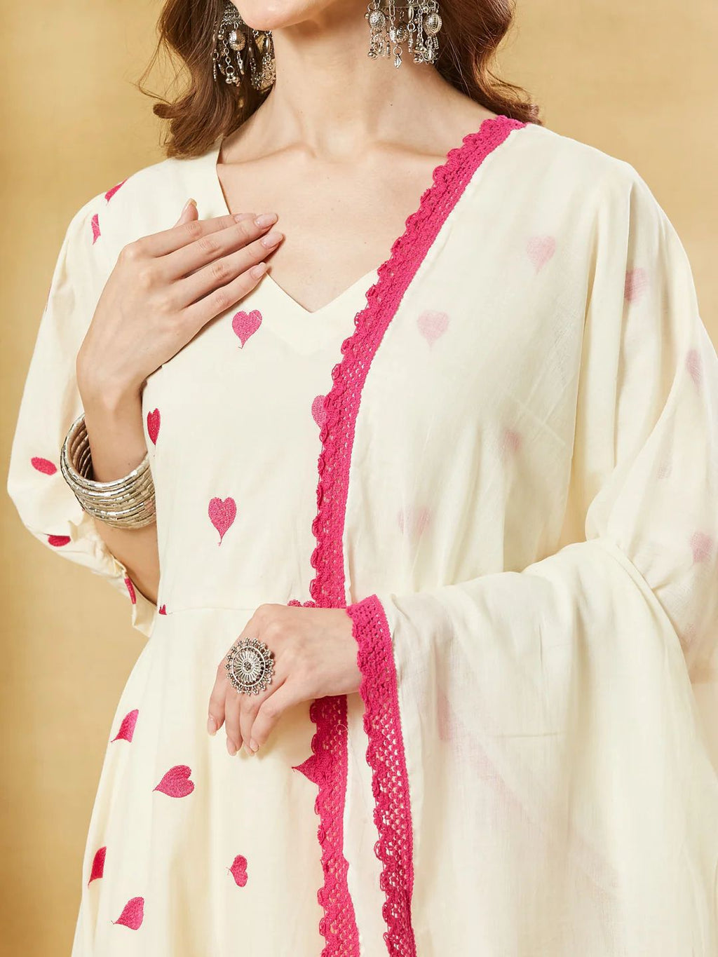 Jaipuri Kurta Trouser Dupatta Set