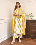 Mugal printed 3 piece suit set